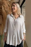 Golden Threads Dobby High Low Shirt Stone